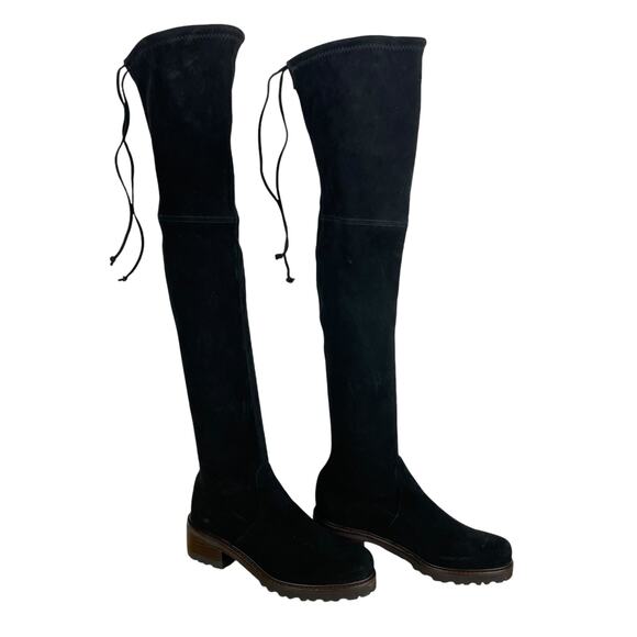 Stuart Weitzman NWOB Blair Suede Over-The-Knee Boots Black 4.5 B S4836 OTK - Picture 2 of 14